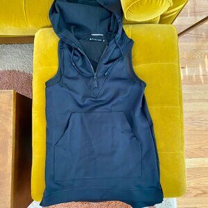 Blanc Noir Sleeveless Hooded Mesh Cocoon Vest - Size Small - NWT!